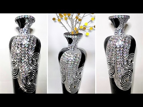 Diy Bling Vase| Large Floor Vase| Inexpensive Home Decor Ideas!