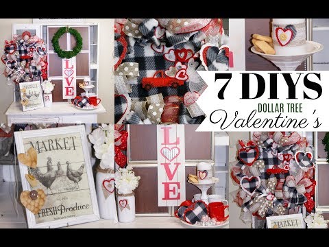❤ 7 DIY DOLLAR TREE VALENTINES FARMHOUSE CHIC DECOR CRAFTS ❤ DECO MESH WREATH