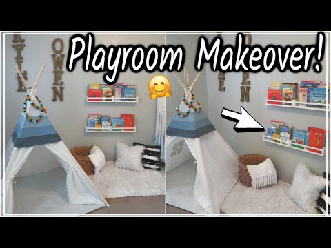 DIY PLAYROOM MAKEOVER! | REDECORATING & NEW HOME DECOR | IKEA SPICE RACK BOOKSHELF HACK