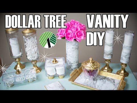 DOLLAR TREE DIY BATHROOM DECOR ⭐ MARBLE BATHROOM VANITY