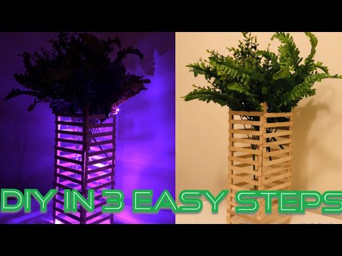 Popsicle Stick Crafts | FLOWER VASE | DIY Home decor