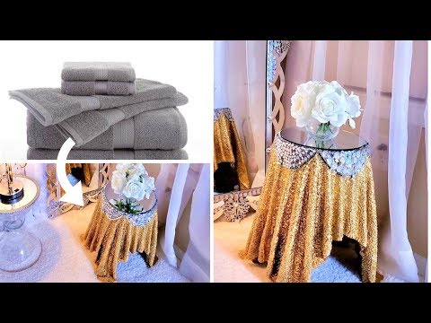 HOW TO TURN TOWELS INTO GLAM SIDE TABLES| Home Decor Ideas 2019| Sunroom Decor!