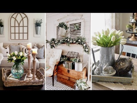 ❤DIY Farmhouse style Spring living room decor Ideas❤ | Easter home decor| Flamingo Mango