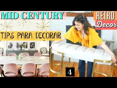 IDEAS PARA DECORAR ESTILO RETRO con TOQUE MODERNO! Mid Century Home Decor