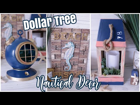 Dollar Tree DIY Nautical Beach Decor | Coastal Decor