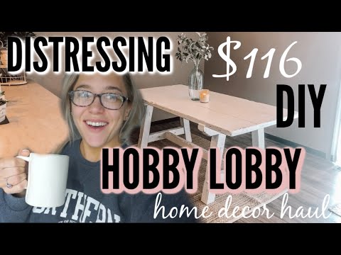 DISTRESSING MY DIY FARMHOUSE TABLE + INEXPENSIVE HOME DECOR HAUL!