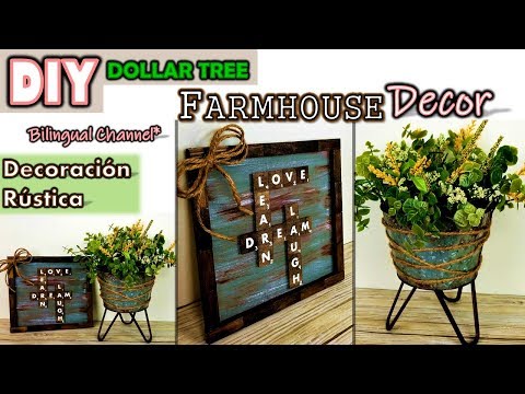 Dollar Tree DIY | Farmhouse Home Decor | English CC | Decoración Rústica