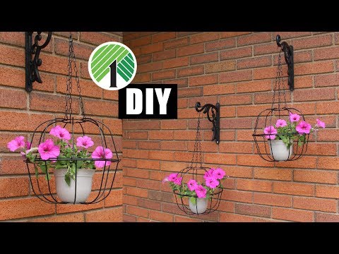 DIY DOLLAR TREE CAGED PLANT HANGERS | Outdoor Home Decor