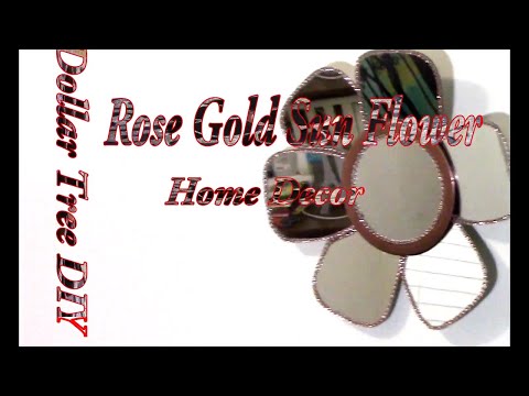 3D Dollar Tree Rose Gold Sunflower Mirror DIY/Home Decor/Wall Art/Bling