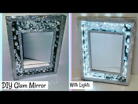 DIY Dollar Tree Room Decor Glam Mirror with Lights – VERY EASY & QUICK