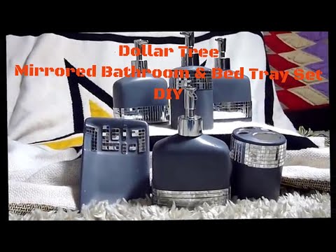 Dollar Tree Mirrored Bathroom & Bed Tray Set DIY- Home Decor-Glam Baby