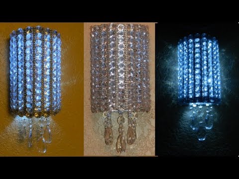 DIY Dollar Tree Lighted Wall Lamps| DIY Elegant Room Decor| Dollar Tree Bling Home Decor DIY