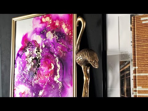 DIY Making Alcohol Ink Art On Glass | My First Time | Home Decor Ideas