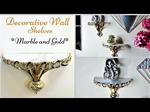 Diy Marble and Gold Wall Shelves| 5 minutes Decor Hack| Simple and Inexpensive!