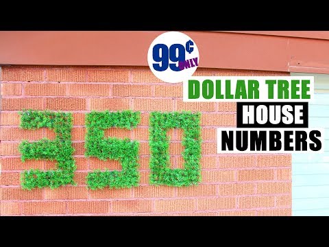 FAUX GRASS HOUSE NUMBERS Dollar Tree & 99 Cents Only DIY Home Decor