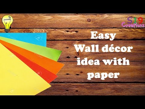 Wall decor idea with paper | paper craft ideas for room decoration | easy diy home decor