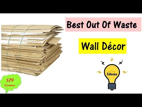 Best out of waste | wall decor | diy arts and crafts | easy Home decor idea | waste material craft