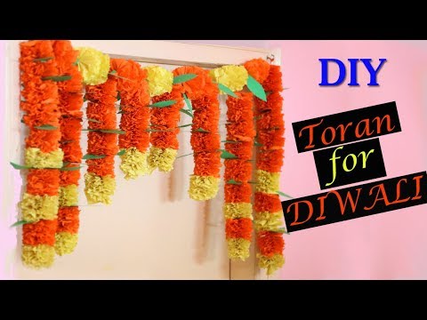 Marigold Paper Flower Toran | DIY Diwali Decorations | Paper Crafts | Home Decor | Little Crafties