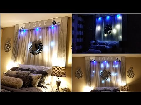 Diy Over the Bed Wall Decor With Lightings| Wall Decorating Ideas for Bedrooms!