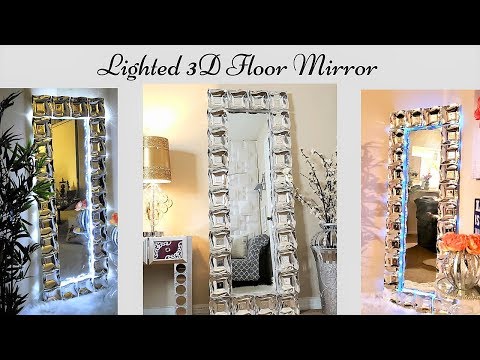 Diy 3D Large Glam Floor Mirror| Inexpensive Gift idea| Home Decor| Quick and Easy Gift idea!