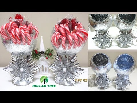 DIY CHRISTMAS DOLLAR TREE CANDY JARS/ CANDLE HOLDER., DIY HOLIDAY HOME DECOR