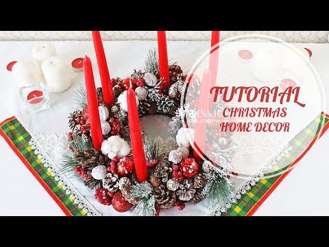 DIY TUTORIAL Christmas wreath | Сhristmas home decor | МК Новогодний декор стола
