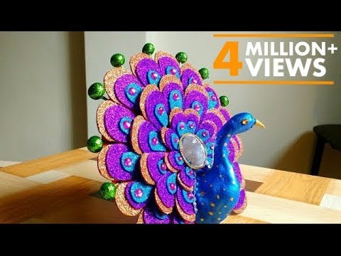 DIY – How To Make Peacock| Best Out Of Waste | Home Decor | Show piece | By Punekar Sneha.