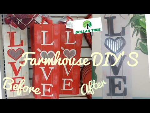 Dollar Tree DIY Farmhouse Valentine’s Decor Ideas/Revamp