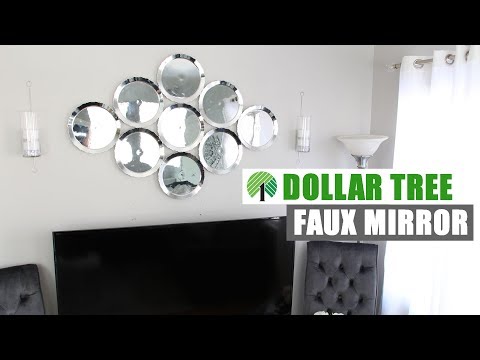 DOLLAR TREE DIY WALL DECOR | Huge Faux Mirror Home Decor Idea