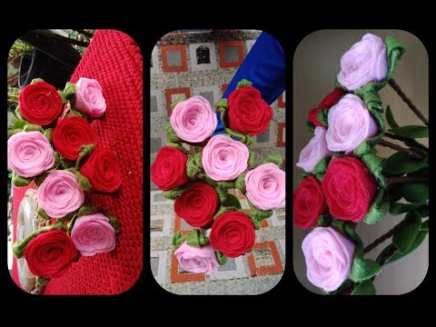 how to make flower from fabric – simple and easy- DIY home decor