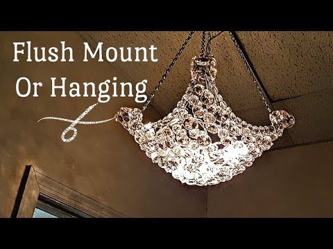 DIY Chandelier w/ mostly Dollar Tree items | Glam Decor | Light Fixture | Hanging Lamp | Room decor
