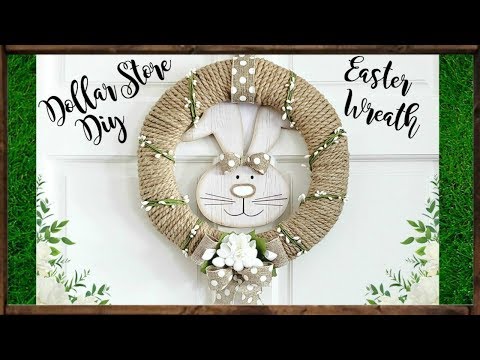 Dollar Store DIY ~ Rustic Easter Bunny Wreath ~ Spring & Easter Home Decor