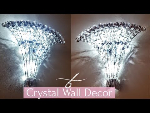 DIY Dollar Tree Crystal Wall Chandelier Light | DIY Wall Decor | DIY Glam Home Decor | Wall Sconce