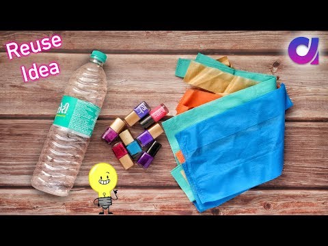Best out of waste plastic bottle, fabric carry bag Craft idea | DIY Home Decor | Artkala