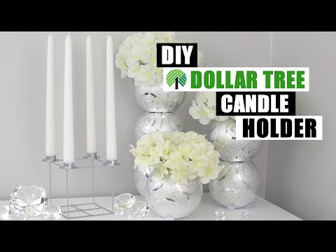 DOLLAR TREE DIY CANDLE HOLDER | Glam Home Decor Idea