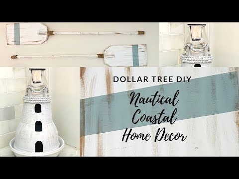 DOLLAR TREE DIY COASTAL NAUTICAL HOME DECOR