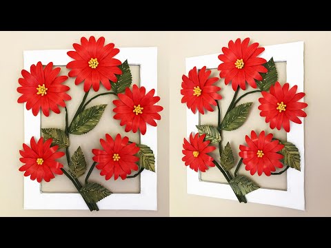 DIY Beautiful Red Flower Wall Decor | Home Decoration | Wall Hanging | #45 |