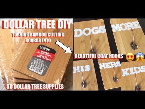 DOLLAR TREE DIY BUDGET HOME DECOR • BAMBOO COAT HOOKS FARMHOUSE DECOR