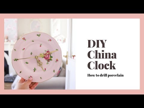 How to drill through ceramic, DIY home decor, vintage china clock