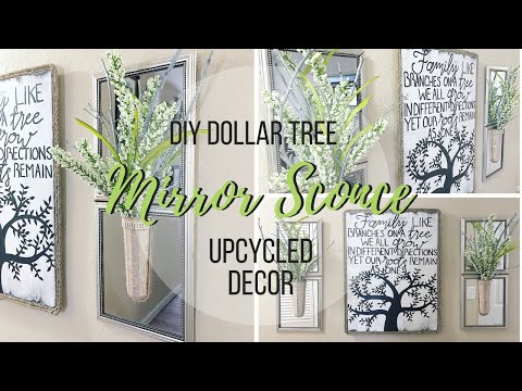 DIY DOLLAR TREE MIRROR SCONCE | UPCYCLED DECOR