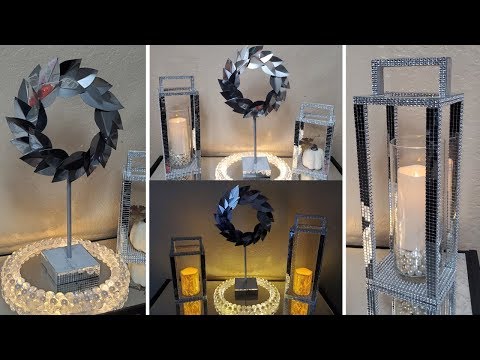 Dollar Tree DIY Glam Mirrored Fall Home Decor 2019| DIY Mirrored Candle Holder Lanterns