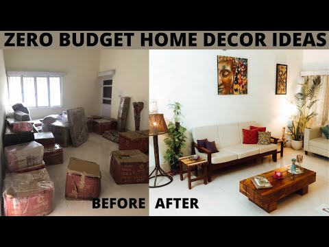 ZERO BUDGET LIVING ROOM MAKEOVER | Living Room Decorating Ideas | Living Room Tour India