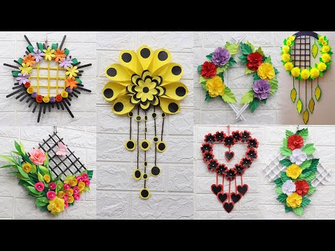 Paper flower wall hanging easy wall decoration ideas | Home decor idea