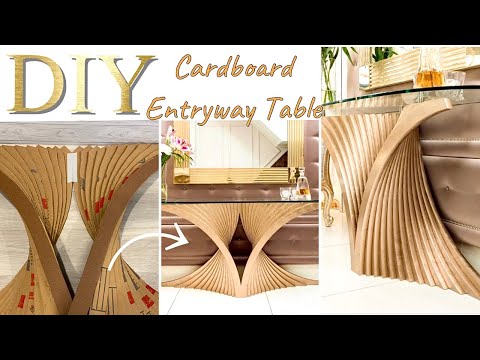 DIY MODERN ENTRYWAY TABLE HOME DECOR USING CARDBOARD!