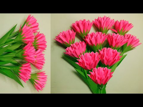 Easy Paper Flower Craft | DIY Paper Flower Making Ideas | Home Decor | Handmade Flowers