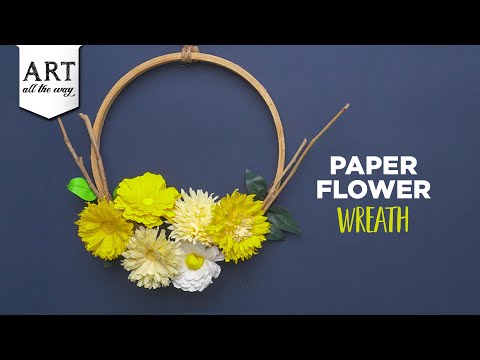 Paper Flower Wreath | Wall Decoration Ideas | Home Decor | Paper Flower Crafts | Wreath Tutorial