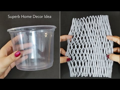 3 Superb Home Decor Ideas using Waste Fruit Foam Net and Waste Plastic Container – DIY Crafts