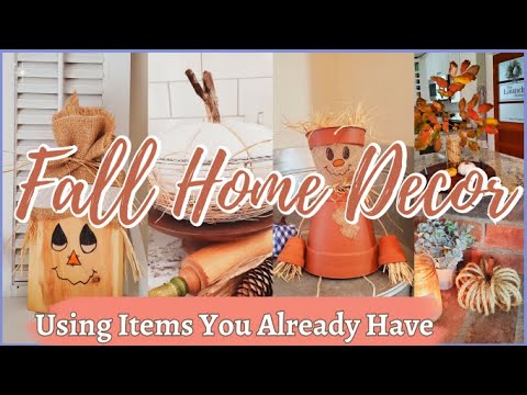 DIY 🍁FALL HOME DECOR Using Items You Already Have! SCARECROWS, SOLAR LIGHT PUMPKINS, SCRAP WOOD