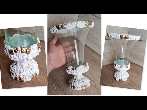 DIY/ Home decor/  Vase Decorating Idea with air dry clay