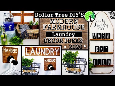 7 DOLLAR TREE DIY'S | MODERN FARMHOUSE  LAUNDRY DECOR | DIY HOME DECOR IDEAS 2020